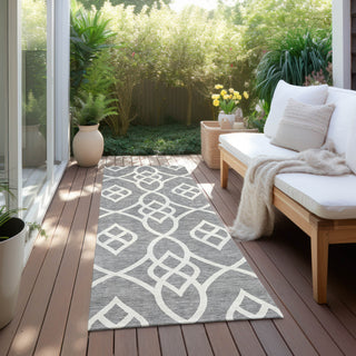 Piper Looms Chantille Scrolls ACN884 Gray Machine Washable Area Rug Runner Outdoor Lifestyle Image Feature