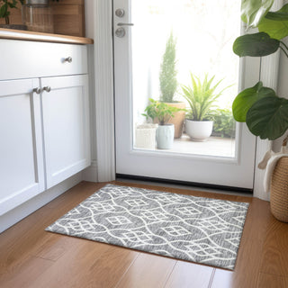 Piper Looms Chantille Scrolls ACN884 Gray Machine Washable Area Rug Scatter Lifestyle Image Feature