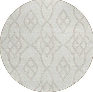 Piper Looms Chantille Scrolls ACN884 Ivory Machine Washable Area Rug Round Main Image