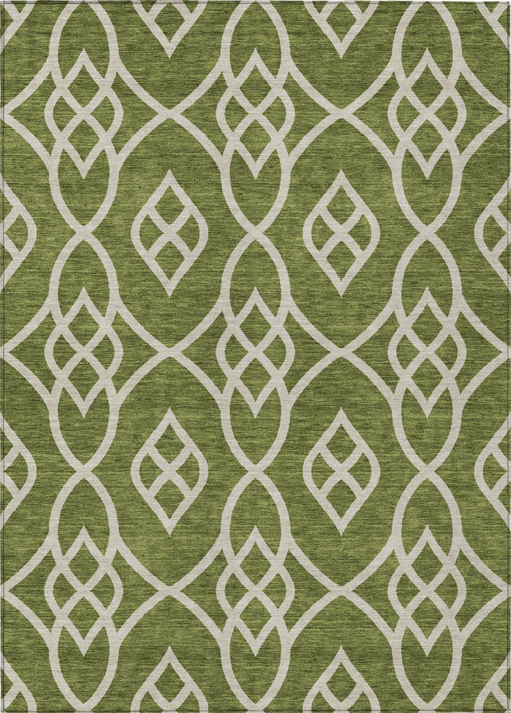 Piper Looms Chantille Scrolls ACN884 Olive Machine Washable Area Rug main image