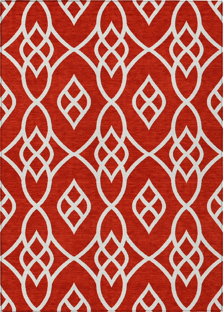 Piper Looms Chantille Scrolls ACN884 Red Machine Washable Area Rug main image