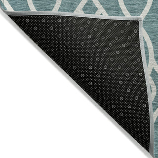 Piper Looms Chantille Scrolls ACN884 Teal Machine Washable Area Rug Backing Image