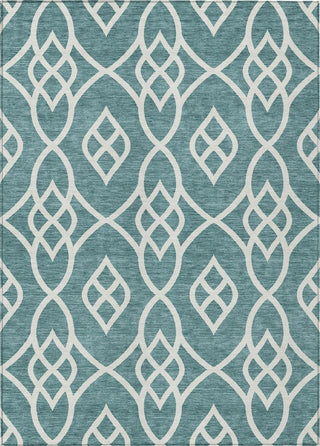 Piper Looms Chantille Scrolls ACN884 Teal Machine Washable Area Rug main image
