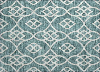 Piper Looms Chantille Scrolls ACN884 Teal Machine Washable Area Rug Scatter Main Image