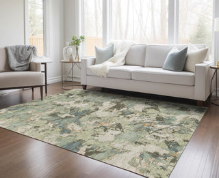 Piper Looms Chantille Floral ACN885 Beige Machine Washable Area Rug Lifestyle Image Feature