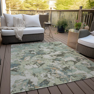 Piper Looms Chantille Floral ACN885 Beige Machine Washable Area Rug Outdoor Lifestyle Image Feature