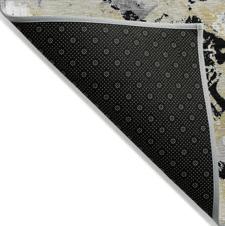 Piper Looms Chantille Floral ACN885 Black Machine Washable Area Rug Backing Image