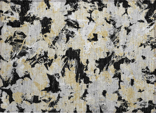 Piper Looms Chantille Floral ACN885 Black Machine Washable Area Rug Scatter Main Image