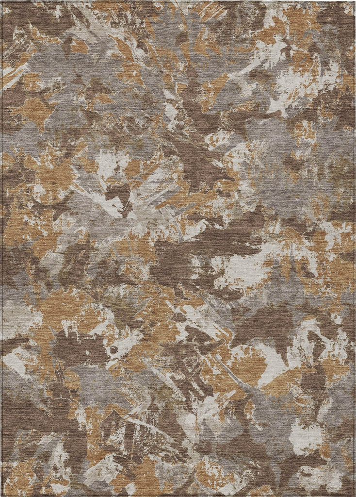 Piper Looms Chantille Floral ACN885 Brown Machine Washable Area Rug main image