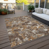 Piper Looms Chantille Floral ACN885 Brown Machine Washable Area Rug Outdoor Lifestyle Image Feature