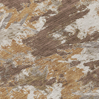 Piper Looms Chantille Floral ACN885 Brown Machine Washable Area Rug Swatch Image