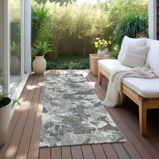 Piper Looms Chantille Floral ACN885 Charcoal Machine Washable Area Rug Runner Outdoor Lifestyle Image Feature