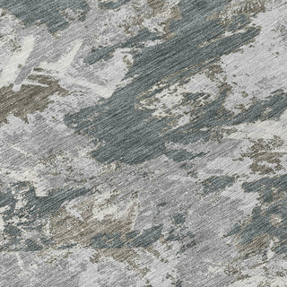 Piper Looms Chantille Floral ACN885 Charcoal Machine Washable Area Rug Swatch Image