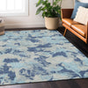 Piper Looms Chantille Floral ACN885 Navy Machine Washable Area Rug Lifestyle Image Feature
