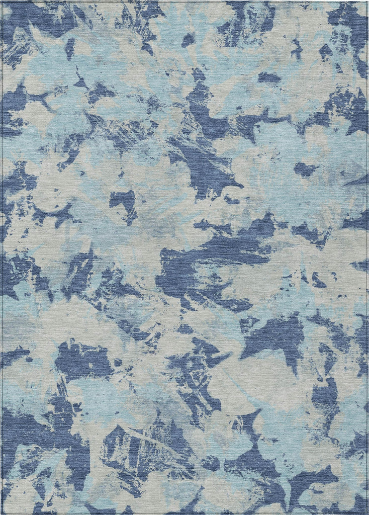 Piper Looms Chantille Floral ACN885 Navy Machine Washable Area Rug main image