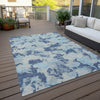Piper Looms Chantille Floral ACN885 Navy Machine Washable Area Rug Outdoor Lifestyle Image Feature