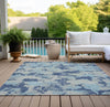 Piper Looms Chantille Floral ACN885 Navy Machine Washable Area Rug Outdoor Lifestyle Image Feature