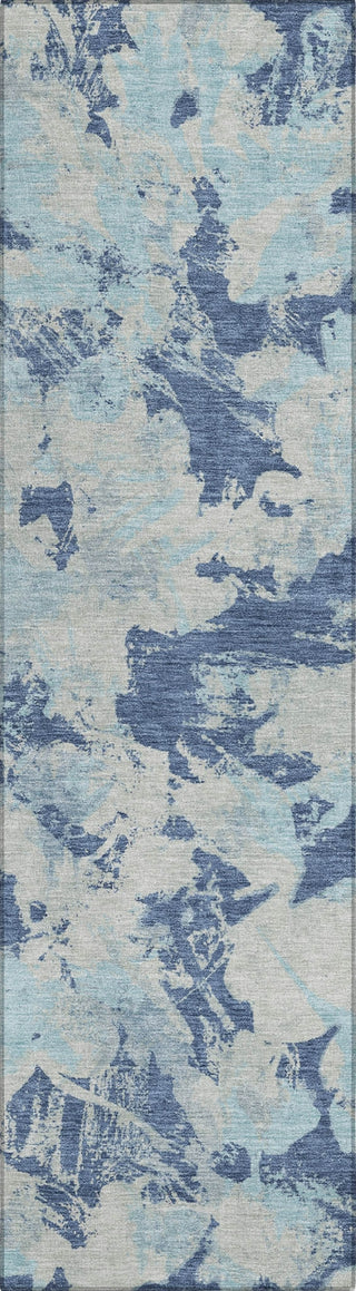 Piper Looms Chantille Floral ACN885 Navy Machine Washable Area Rug Runner Main Image