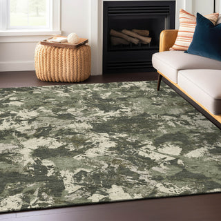 Piper Looms Chantille Floral ACN885 Olive Machine Washable Area Rug Lifestyle Image Feature