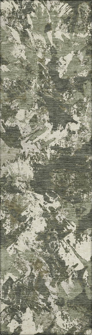 Piper Looms Chantille Floral ACN885 Olive Machine Washable Area Rug Runner Main Image