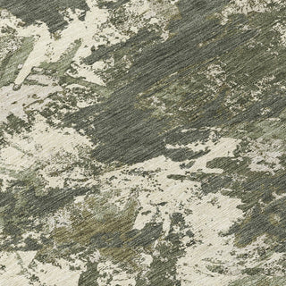 Piper Looms Chantille Floral ACN885 Olive Machine Washable Area Rug Swatch Image