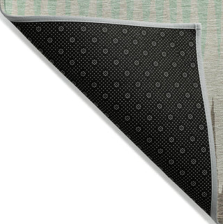 Piper Looms Chantille Stripes ACN886 Aloe Machine Washable Area Rug Backing Image