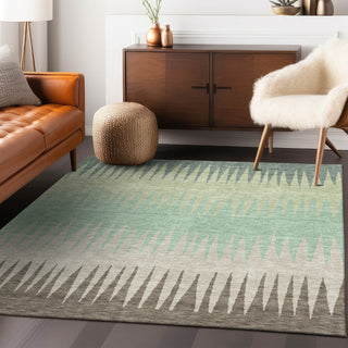 Piper Looms Chantille Stripes ACN886 Aloe Machine Washable Area Rug Lifestyle Image Feature
