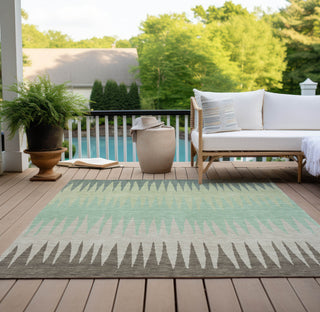 Piper Looms Chantille Stripes ACN886 Aloe Machine Washable Area Rug Outdoor Lifestyle Image Feature