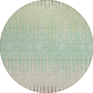 Piper Looms Chantille Stripes ACN886 Aloe Machine Washable Area Rug Round Main Image