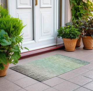 Piper Looms Chantille Stripes ACN886 Aloe Machine Washable Area Rug Scatter Outdoor Lifestyle Image Feature