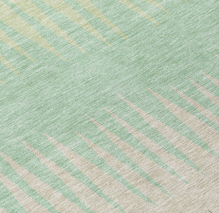 Piper Looms Chantille Stripes ACN886 Aloe Machine Washable Area Rug Swatch Image