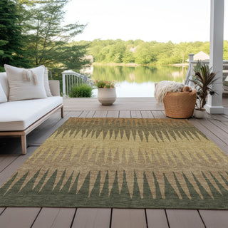 Piper Looms Chantille Stripes ACN886 Brown Machine Washable Area Rug Outdoor Lifestyle Image Feature