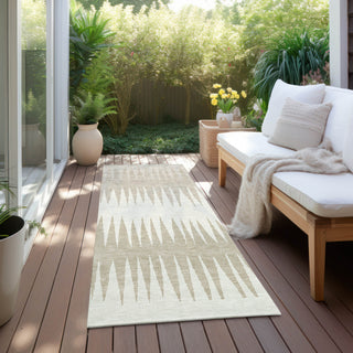 Piper Looms Chantille Stripes ACN886 Ivory Machine Washable Area Rug Runner Outdoor Lifestyle Image Feature