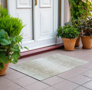 Piper Looms Chantille Stripes ACN886 Ivory Machine Washable Area Rug Scatter Outdoor Lifestyle Image Feature