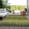 Piper Looms Chantille Stripes ACN886 Olive Machine Washable Area Rug Outdoor Lifestyle Image Feature