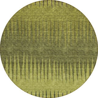 Piper Looms Chantille Stripes ACN886 Olive Machine Washable Area Rug Round Main Image