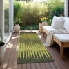 Piper Looms Chantille Stripes ACN886 Olive Machine Washable Area Rug Runner Outdoor Lifestyle Image Feature