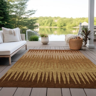 Piper Looms Chantille Stripes ACN886 Paprika Machine Washable Area Rug Outdoor Lifestyle Image Feature