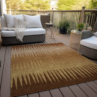 Piper Looms Chantille Stripes ACN886 Paprika Machine Washable Area Rug Outdoor Lifestyle Image Feature