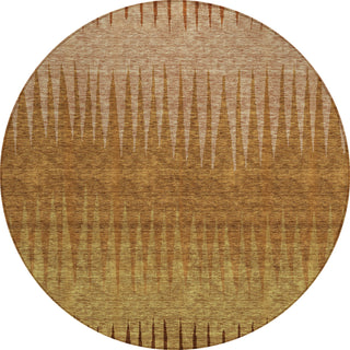 Piper Looms Chantille Stripes ACN886 Paprika Machine Washable Area Rug Round Main Image