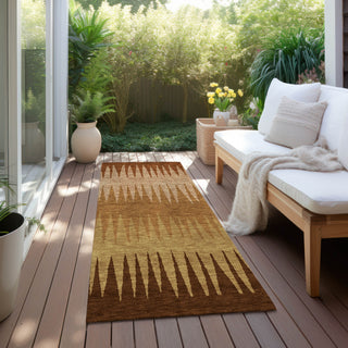 Piper Looms Chantille Stripes ACN886 Paprika Machine Washable Area Rug Runner Outdoor Lifestyle Image Feature