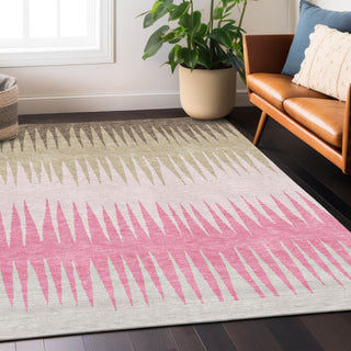 Piper Looms Chantille Stripes ACN886 Pink Machine Washable Area Rug Lifestyle Image Feature