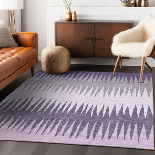 Piper Looms Chantille Stripes ACN886 Purple Machine Washable Area Rug Lifestyle Image Feature