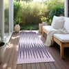 Piper Looms Chantille Stripes ACN886 Purple Machine Washable Area Rug Runner Outdoor Lifestyle Image Feature