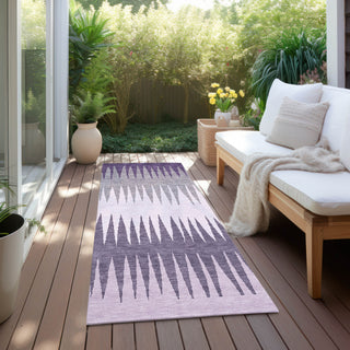 Piper Looms Chantille Stripes ACN886 Purple Machine Washable Area Rug Runner Outdoor Lifestyle Image Feature