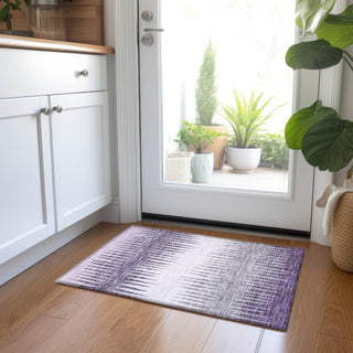 Piper Looms Chantille Stripes ACN886 Purple Machine Washable Area Rug Scatter Lifestyle Image Feature