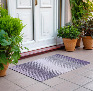 Piper Looms Chantille Stripes ACN886 Purple Machine Washable Area Rug Scatter Outdoor Lifestyle Image Feature