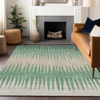 Piper Looms Chantille Stripes ACN886 Sage Machine Washable Area Rug Lifestyle Image Feature