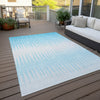Piper Looms Chantille Stripes ACN886 Sky Machine Washable Area Rug Outdoor Lifestyle Image Feature