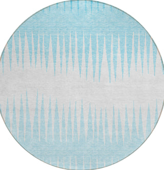 Piper Looms Chantille Stripes ACN886 Sky Machine Washable Area Rug Round Main Image